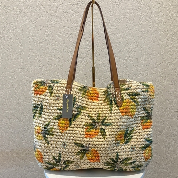 Style & Co. Handbags - Style & Co Lemon Straw Tote (NWT)